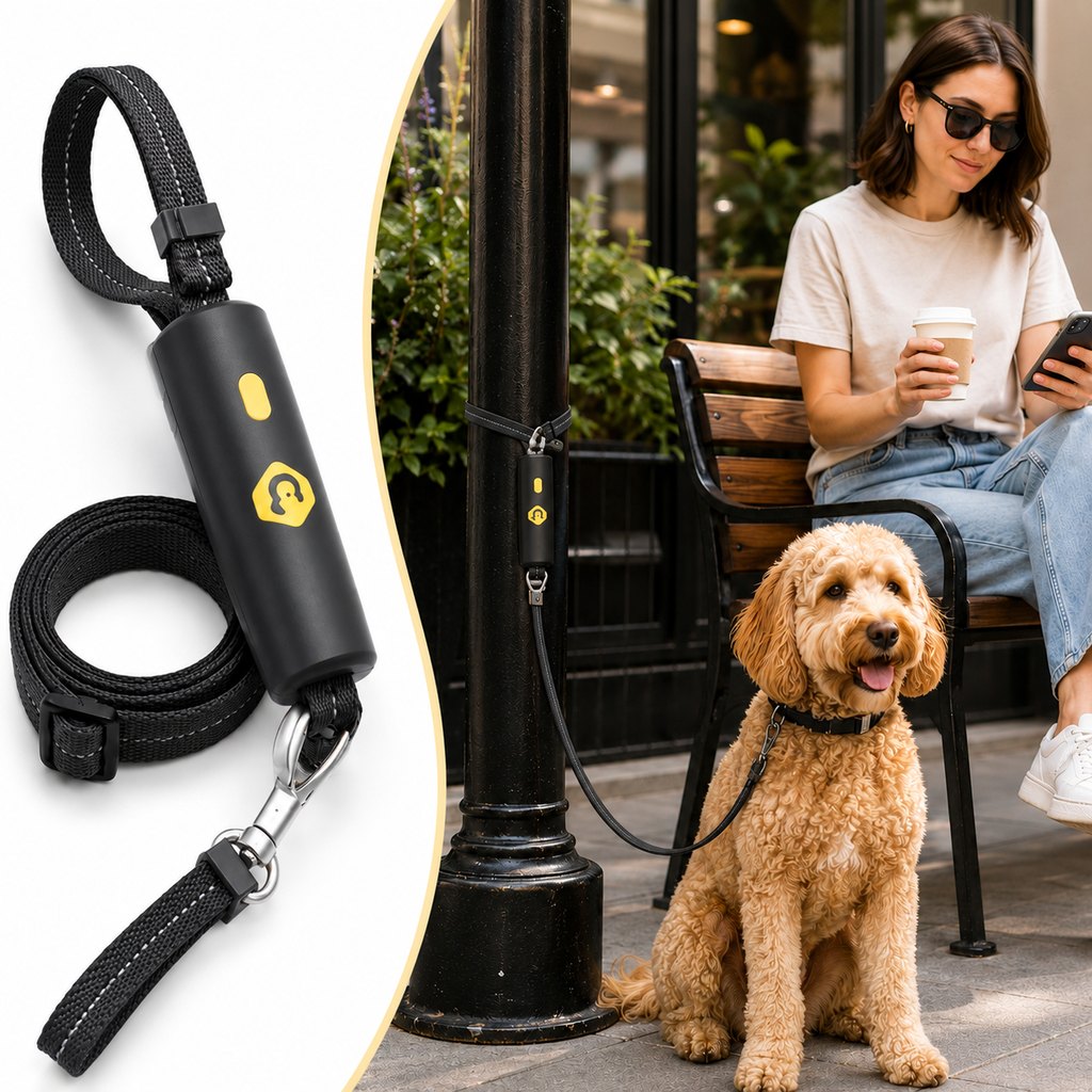 MirokenQuick-Tether Dog Leash for Cafes, Patios & Parks - Keep Your Dog Close Hands-Free