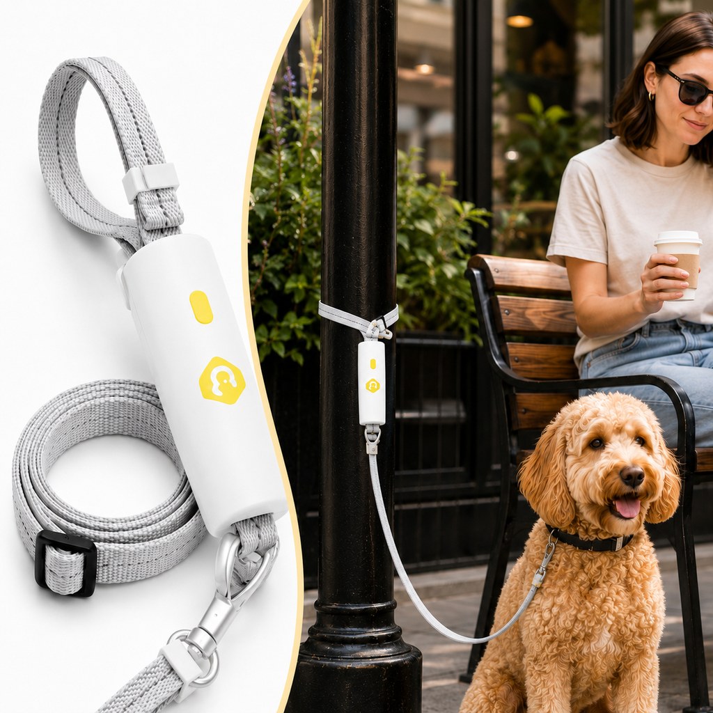 MirokenQuick-Tether Dog Leash for Cafes, Patios & Parks - Keep Your Dog Close Hands-Free
