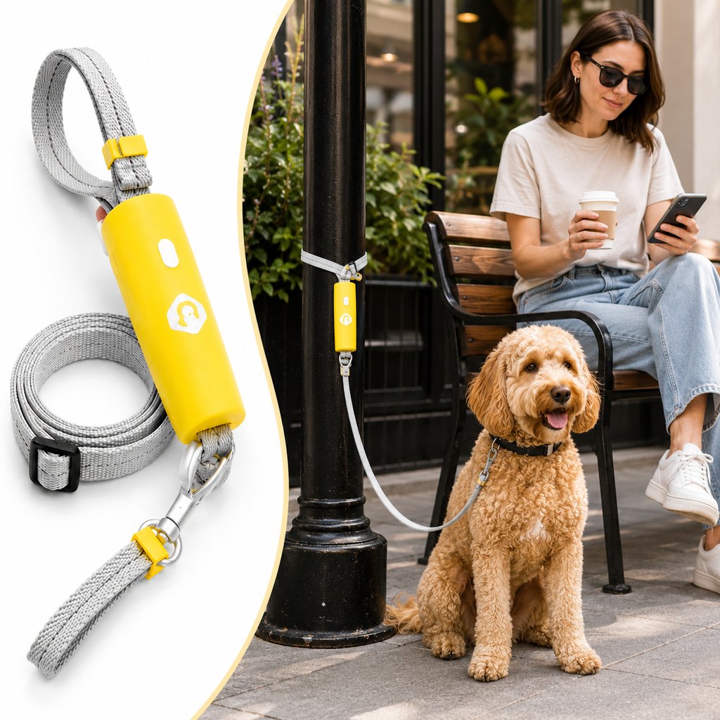 MirokenQuick-Tether Dog Leash for Cafes, Patios & Parks - Keep Your Dog Close Hands-Free