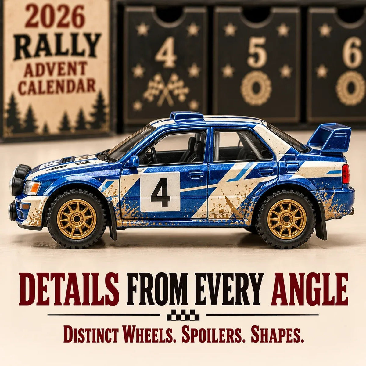 Rally Advent Calendar 2026 - 24 Unique Miniature Rally Cars