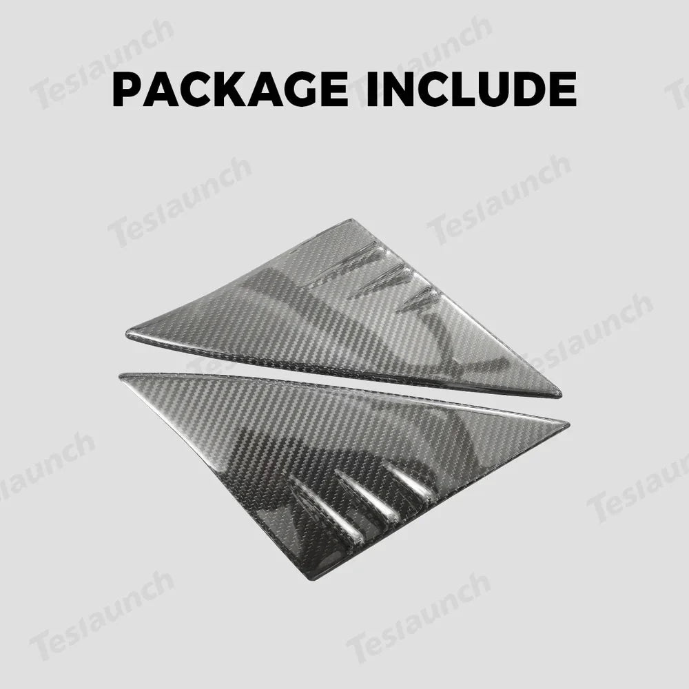 [Real Carbon Fiber] A-Pillar Triangle Window Cover Trim for Tesla Model Y L 2026+