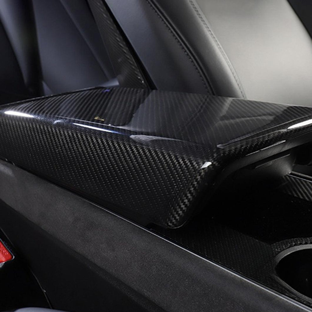 [Real Carbon Fiber] Armrest Cover Center Console Cover For Tesla Model 3 / Y