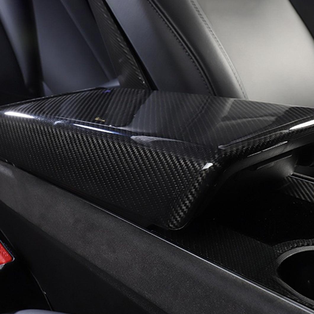 [Real Carbon Fiber] Armrest Cover Center Console Cover For Tesla Model 3 / Y