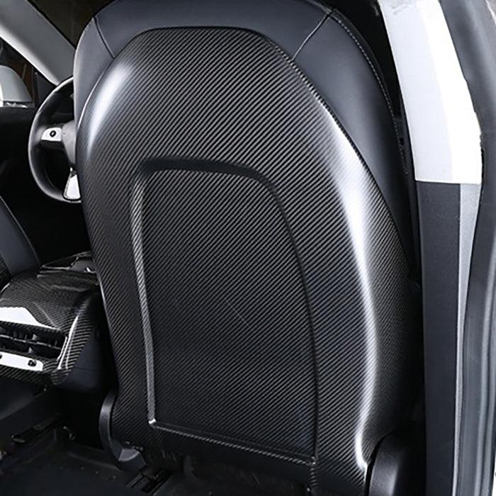 [Real Carbon Fiber] Backseat Cover, Rear Seat Back Overlay for Tesla Model 3/Y (1 Pair) (2017-2023)