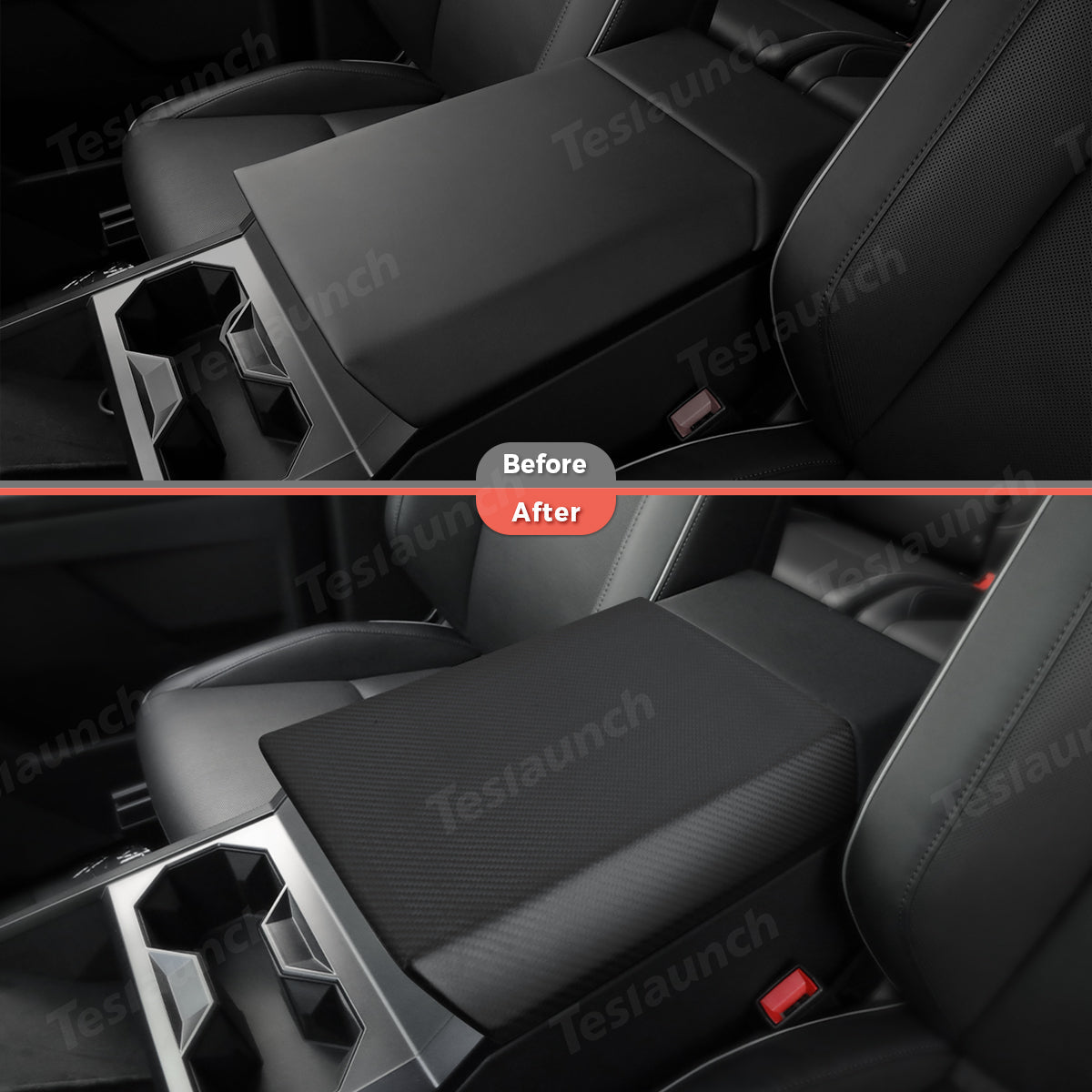 [Real Carbon Fiber] Center Console Armrest Cover for Cybertruck
