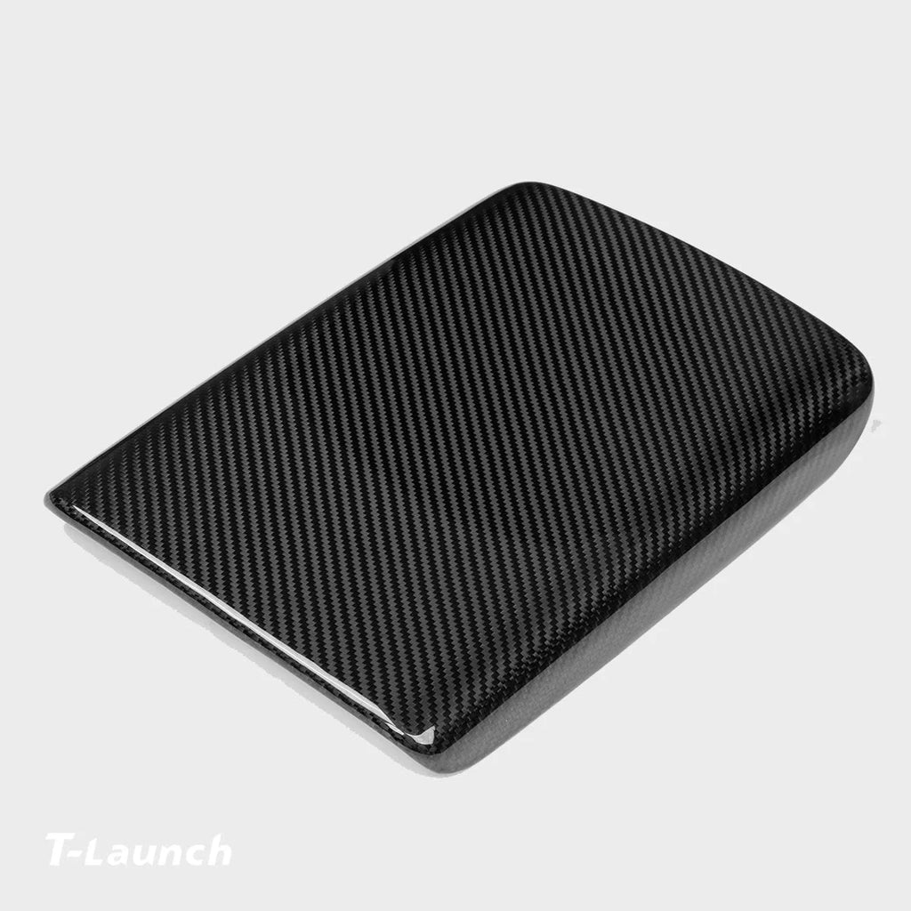 [Real Carbon Fiber] Center Console Armrest Overlay for Model X/S 2021+