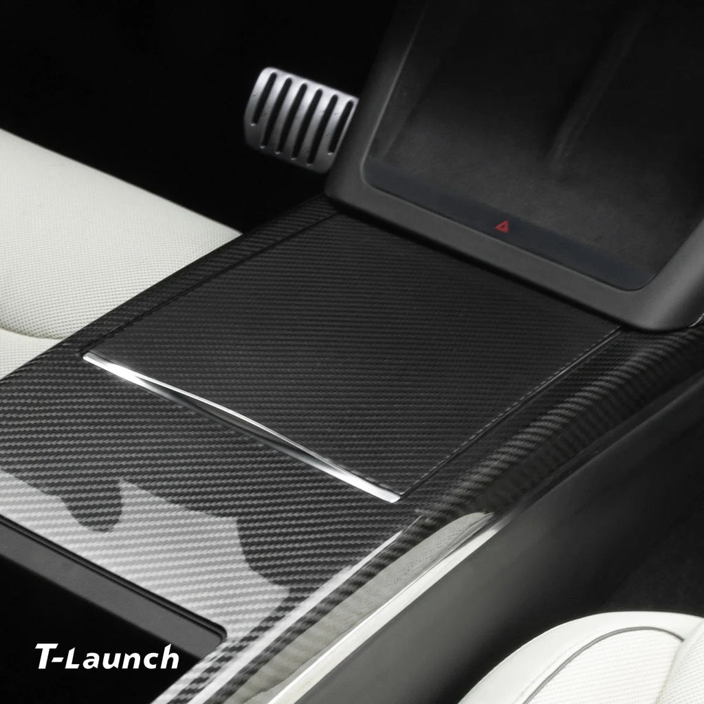 [Real Carbon Fiber] Center Console Cover For Model X 2021+