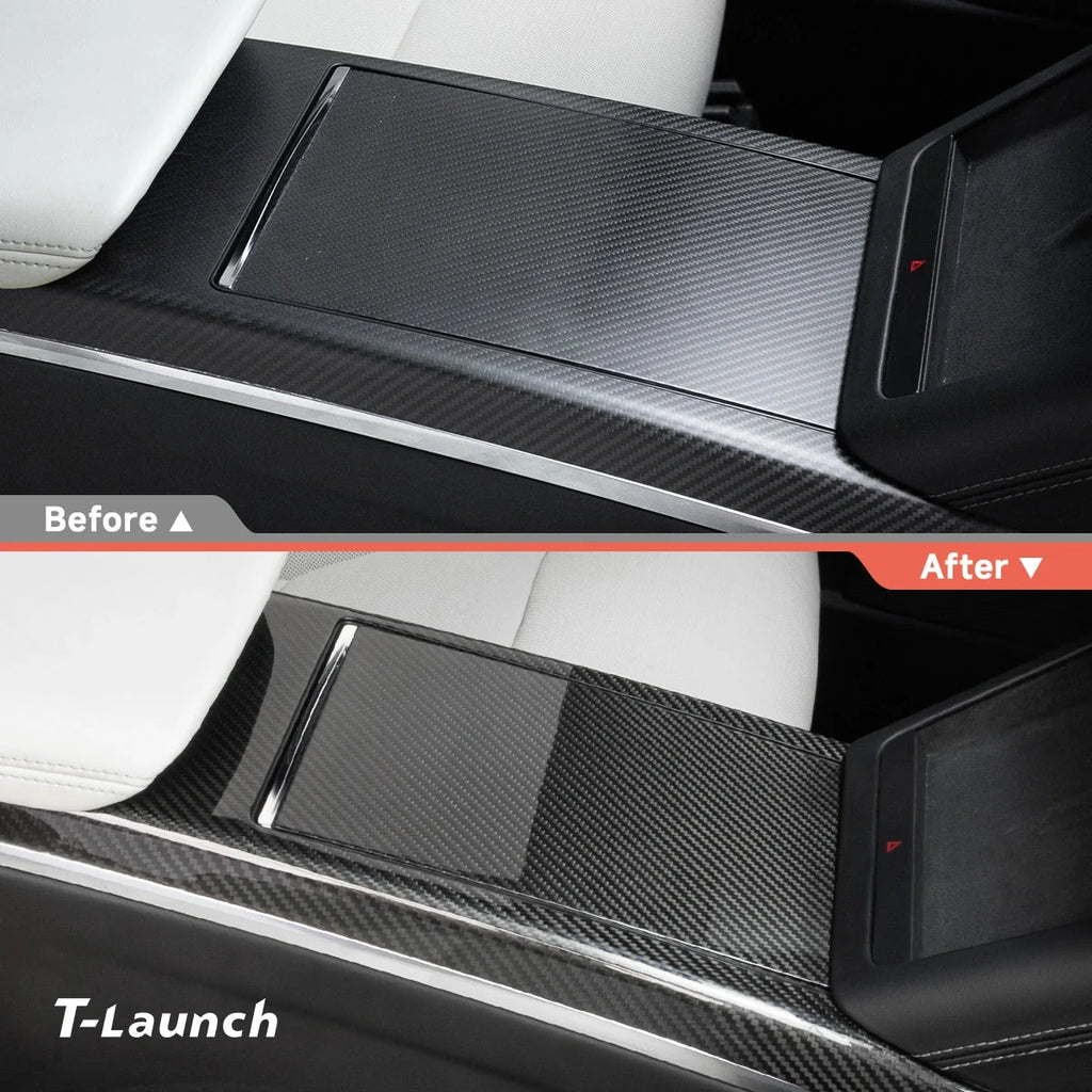[Real Carbon Fiber] Center Console Cover For Model X 2021+