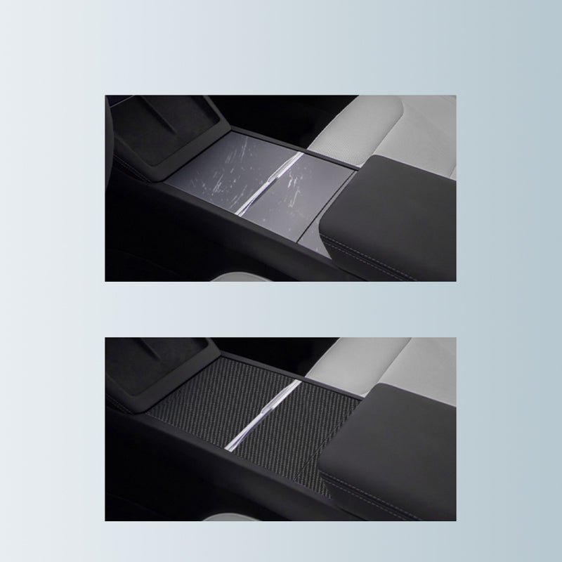 Real Carbon Fiber Center Console Cover for Tesla Model Y Juniper 2025+
