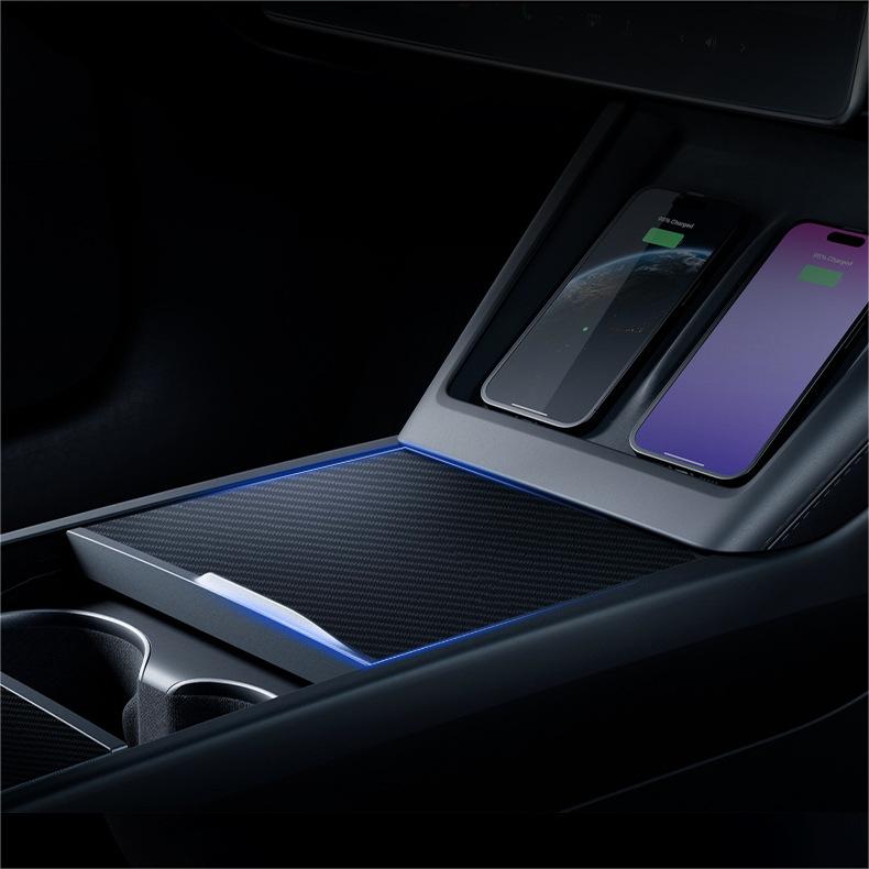 Real Carbon Fiber Center Console Cover for Tesla 2024+ Model 3 Highland
