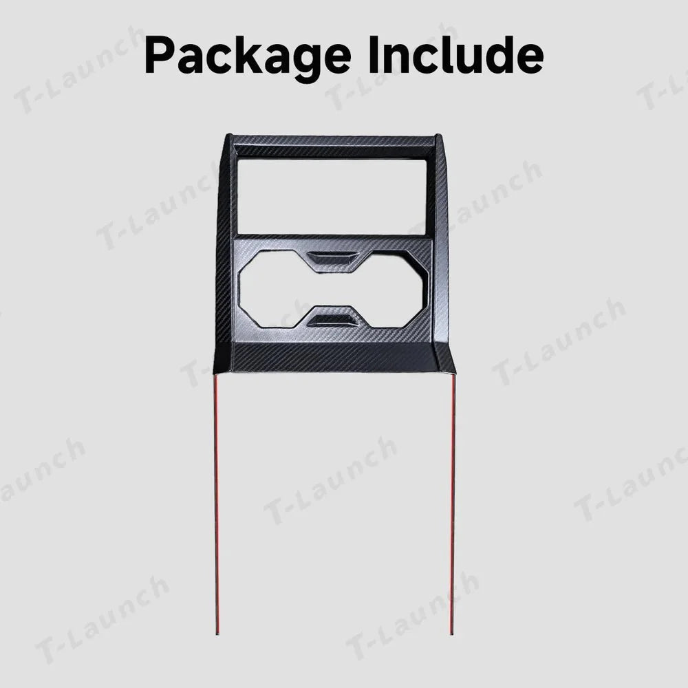[Real Carbon Fiber] Center Console Cup Holder Panel Trim Cover for Cybertruck