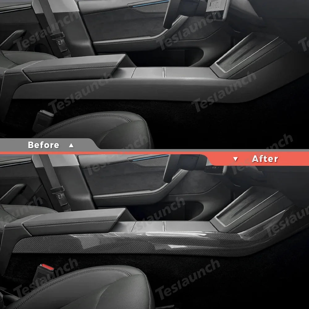 [Real Carbon Fiber] Center Console Side Interior Trim Panel for Tesla Model Y Juniper 2025+