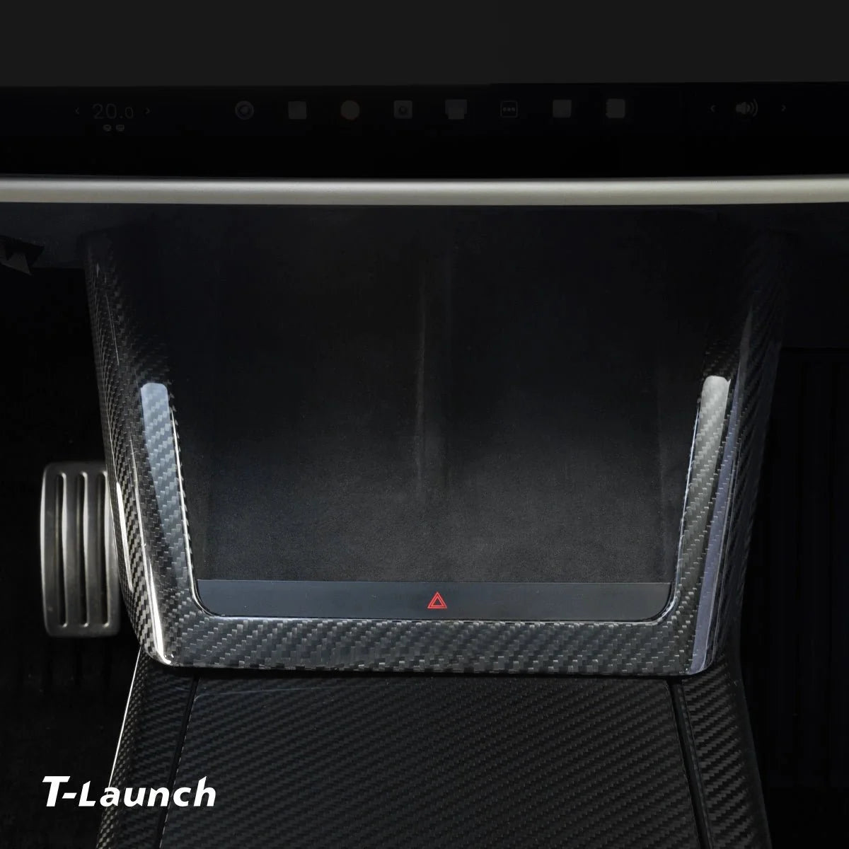 [Real Carbon Fiber] Central Control Charging Frame Cover For Model X 2021+