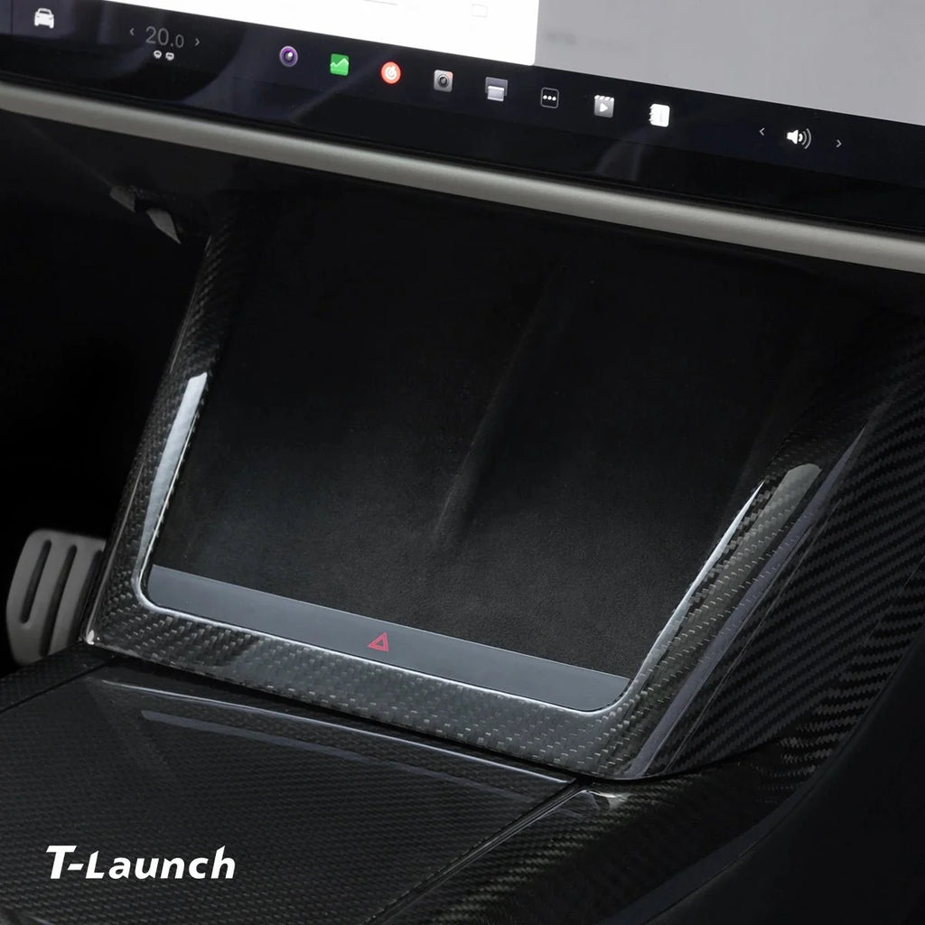 [Real Carbon Fiber] Central Control Charging Frame Cover For Model X 2021+