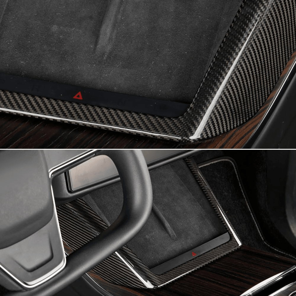 [Real Carbon Fiber] Charging Pad Frame Overlay for Tesla Model S/X 2022+