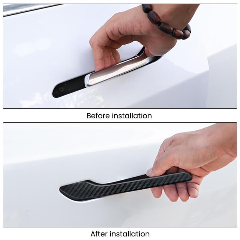 [Real Carbon Fiber] Door Handle Cover For Tesla Model 3/Y (4 Pcs) (2017-2026)