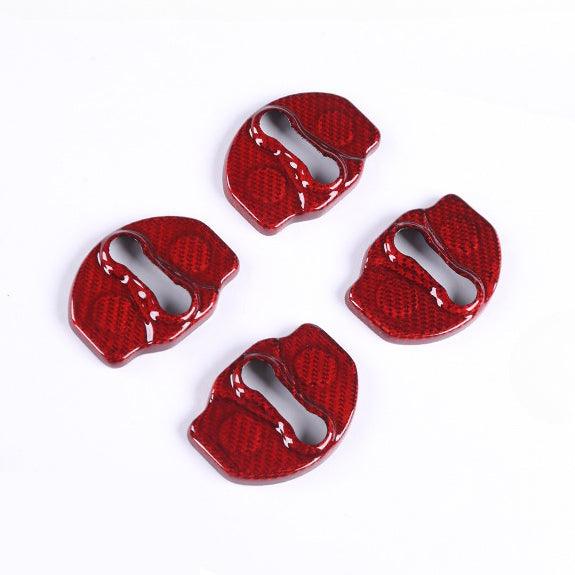 [Real Carbon Fiber] Door Latch Lock Cover Protector for Tesla Model 3/Y (4pcs) (2017-2023)