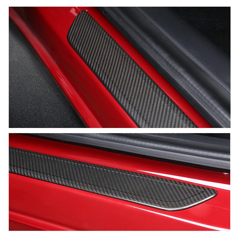 [Real Carbon Fiber] Door Sill Covers Protector For Tesla Model 3/Y (4 Pcs)