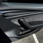 [Real Carbon Fiber] Door Trim Cover For Tesla Model 3, Front Door Trim Panel Caps (2 Pcs)