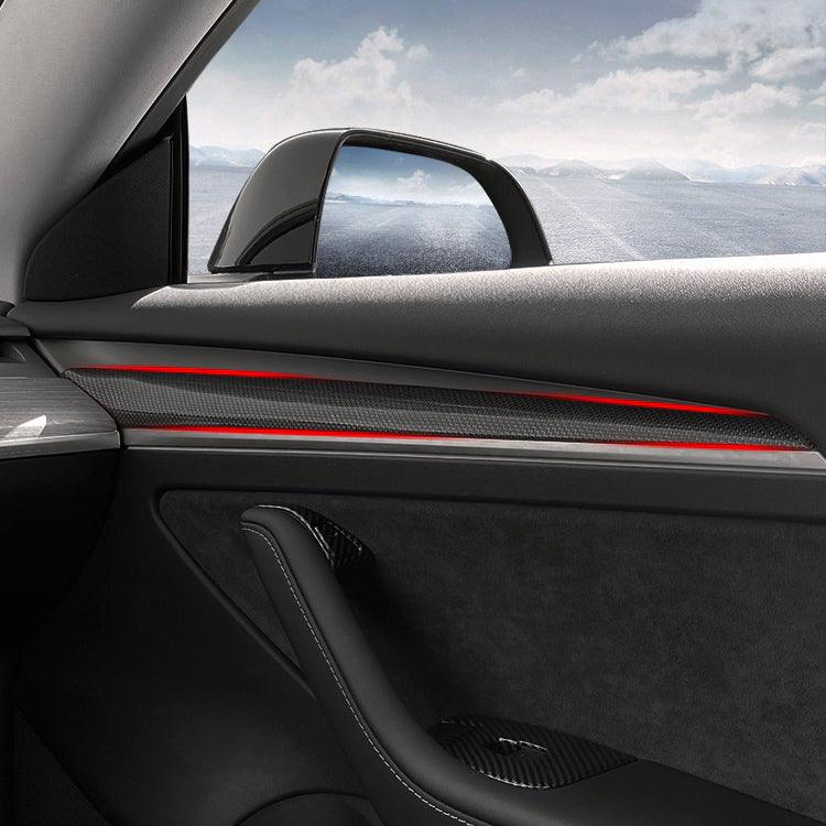 [Real Carbon Fiber] Door Trim Cover For Tesla Model 3, Front Door Trim Panel Caps (2 Pcs)