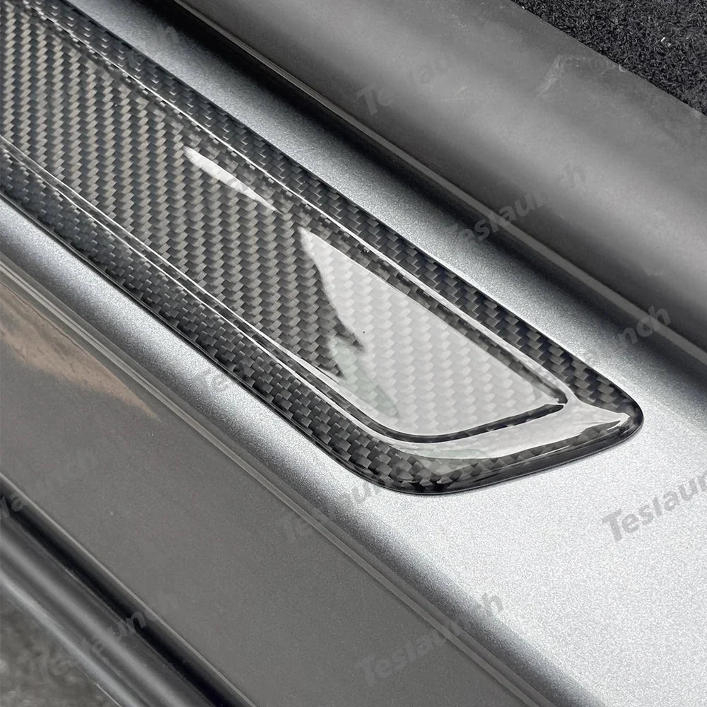[Real Carbon Fiber] Front Door Sill Protectors for Tesla Model Y Juniper 2025+ (2PCS)