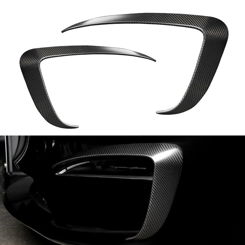 [Real Carbon Fiber] Front Fog Light Trim Covers (2PCS) for Tesla Model S 2022-2024