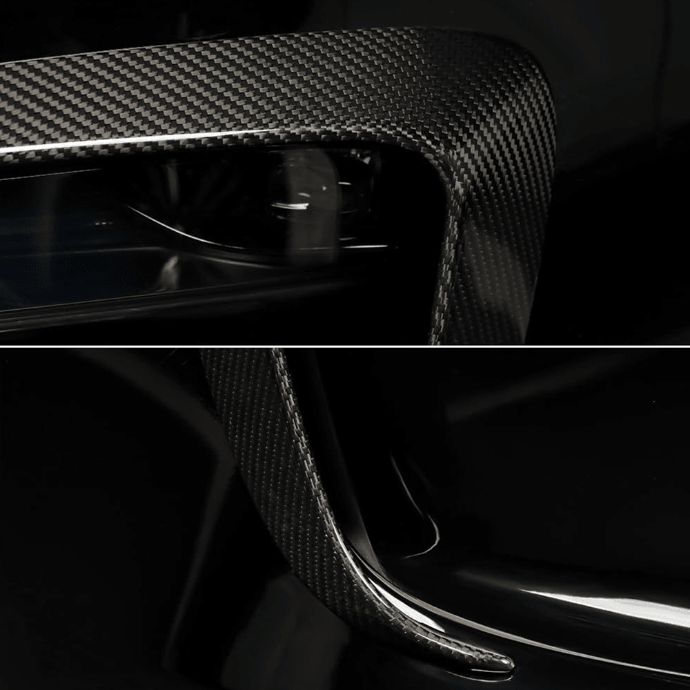 [Real Carbon Fiber] Front Fog Light Trim Covers (2PCS) for Tesla Model S 2022-2024