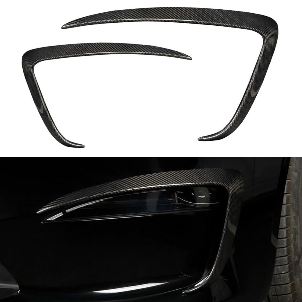 [Real Carbon Fiber] Front Fog Light Trim Covers (2PCS) for Tesla Model S 2022-2024