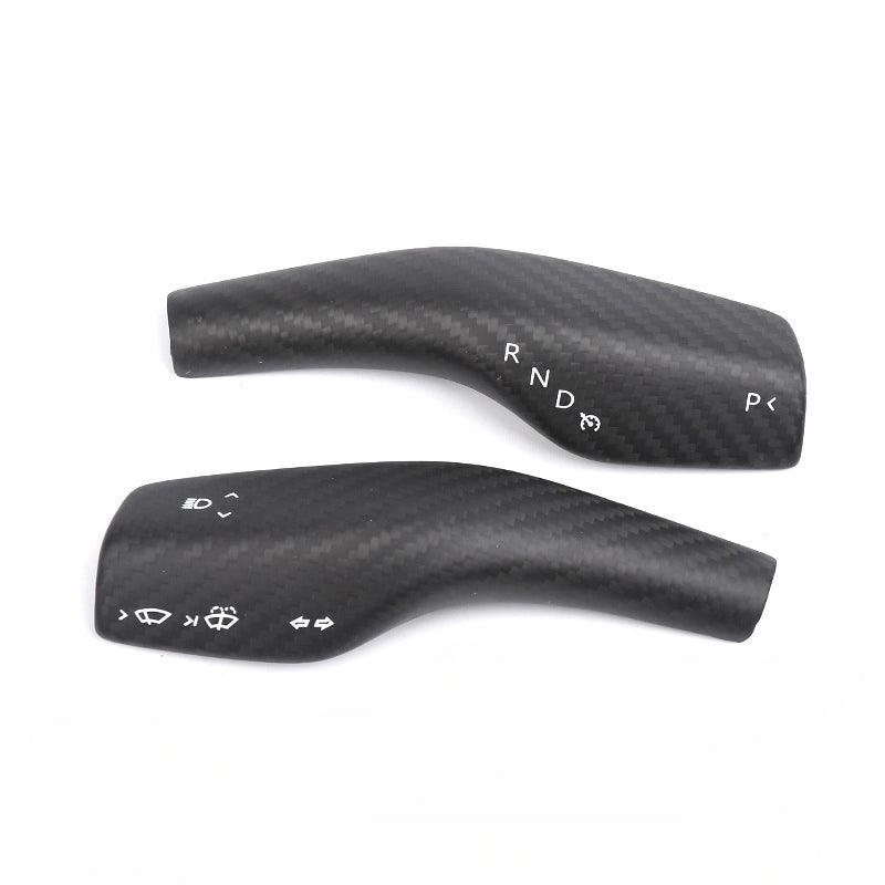 [Real Carbon Fiber] Gear Shift Cover, Turn Signal Stalk Covers for Tesla Model 3/Y (2017-2023)(2 Pcs)