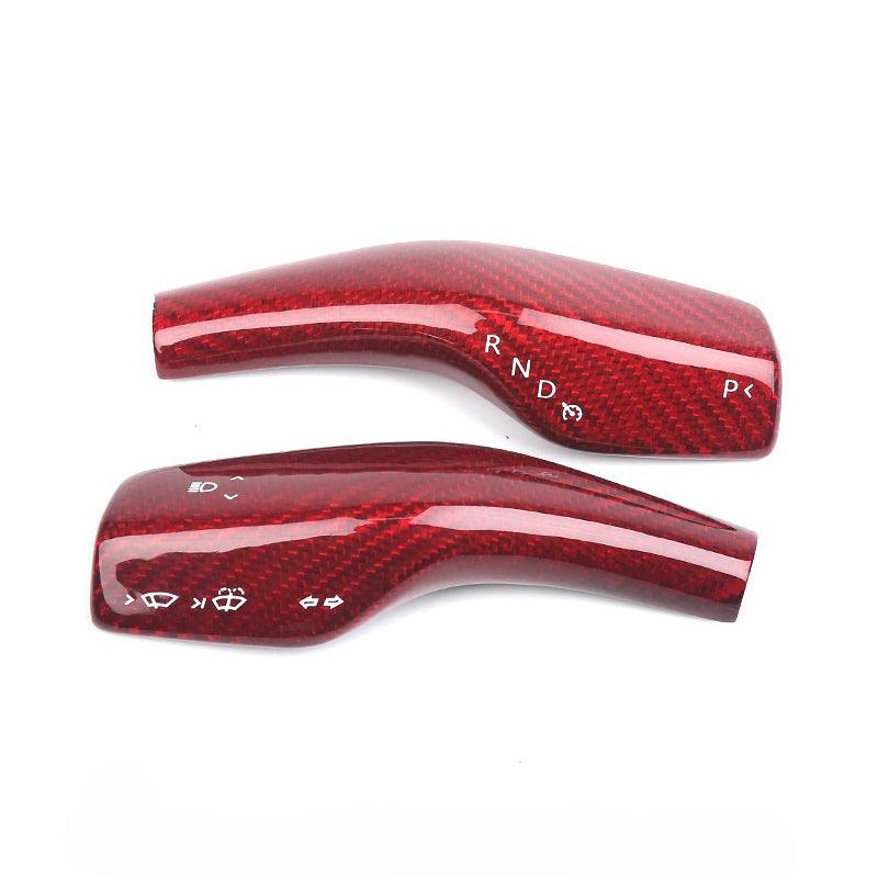 [Real Carbon Fiber] Gear Shift Cover, Turn Signal Stalk Covers for Tesla Model 3/Y (2017-2023)(2 Pcs)
