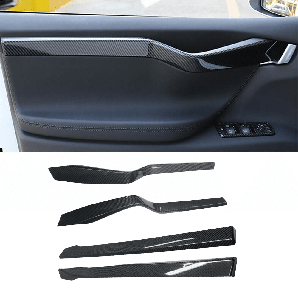 [Real Carbon Fiber] Inner Door Panel Trim Strips For Tesla Model X (2014-2020)