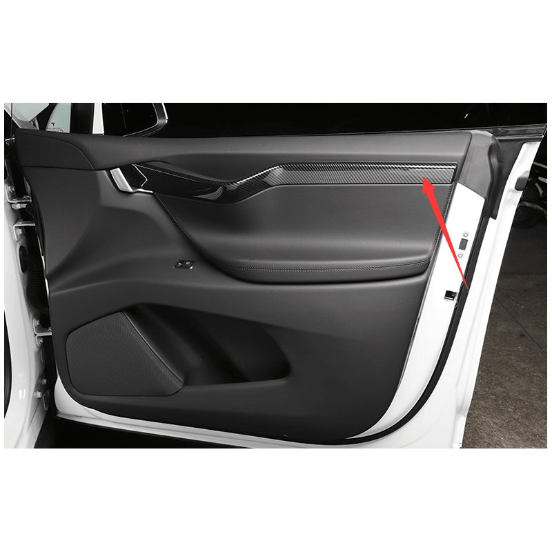 [Real Carbon Fiber] Inner Door Panel Trim Strips For Tesla Model X (2014-2020)