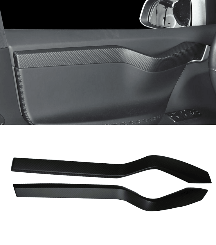 [Real Carbon Fiber] Inner Door Panel Trim Strips For Tesla Model X (2014-2020)