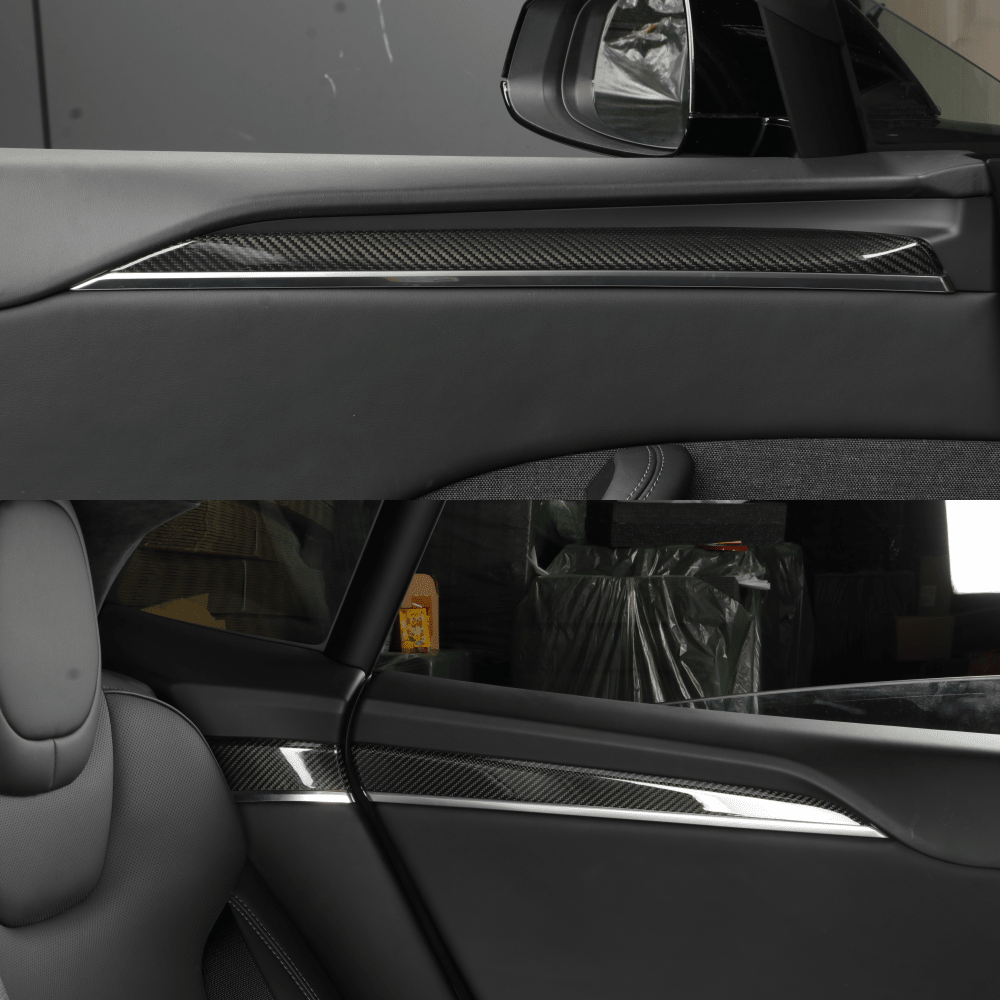 [Real Carbon Fiber] Inner Door Trim Cover for Tesla Model S 2022+