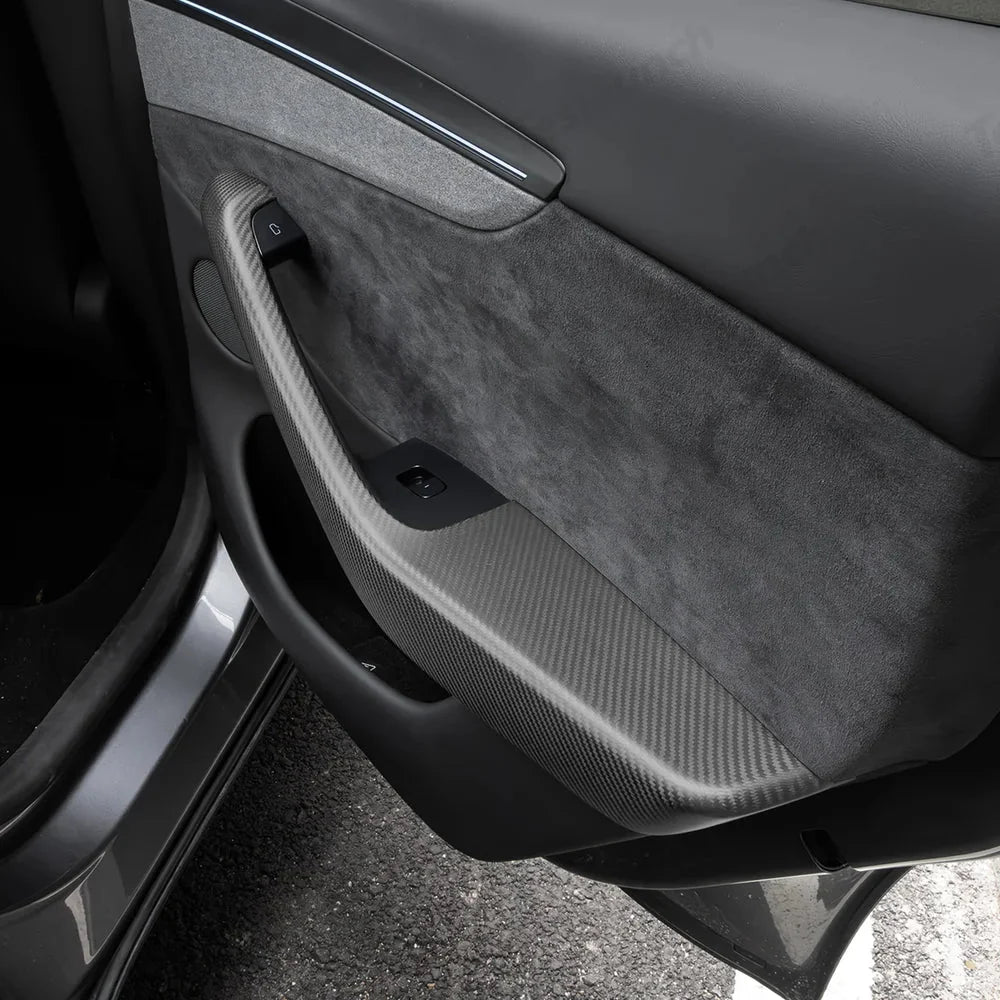 [Real Carbon Fiber] Interior Door Armrest Trim Covers for Tesla Model Y Juniper 2025+ (4PCS)