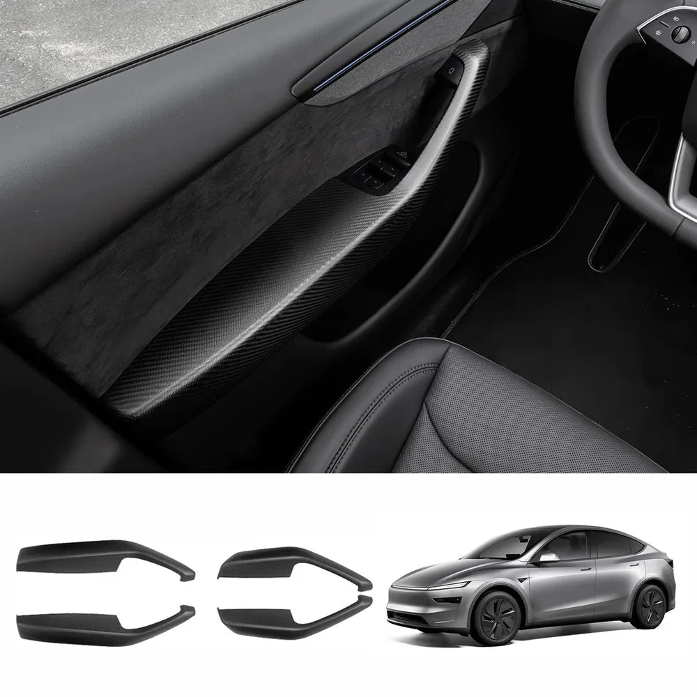 [Real Carbon Fiber] Interior Door Armrest Trim Covers for Tesla Model Y Juniper 2025+ (4PCS)