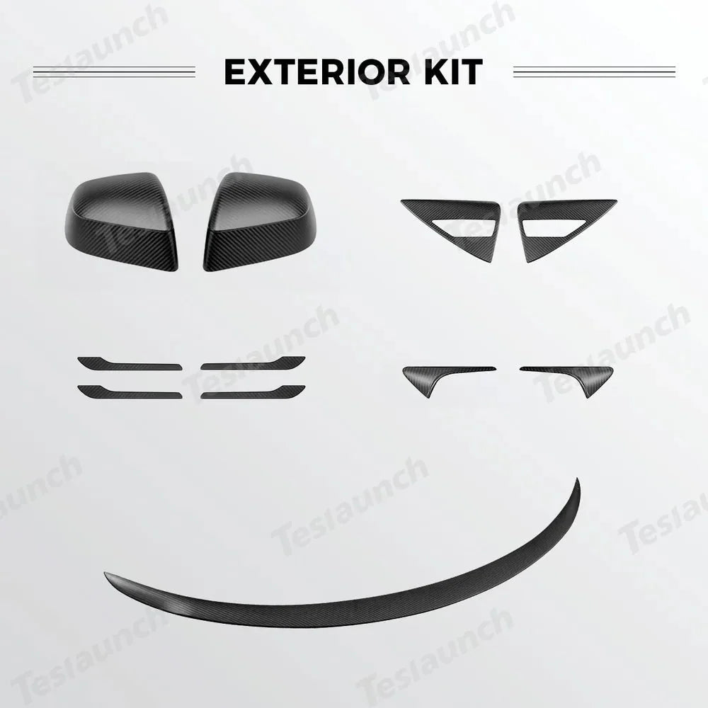 [Real Carbon Fiber] Interior & Exterior Upgrade Kit for Tesla Model Y Juniper 2025+
