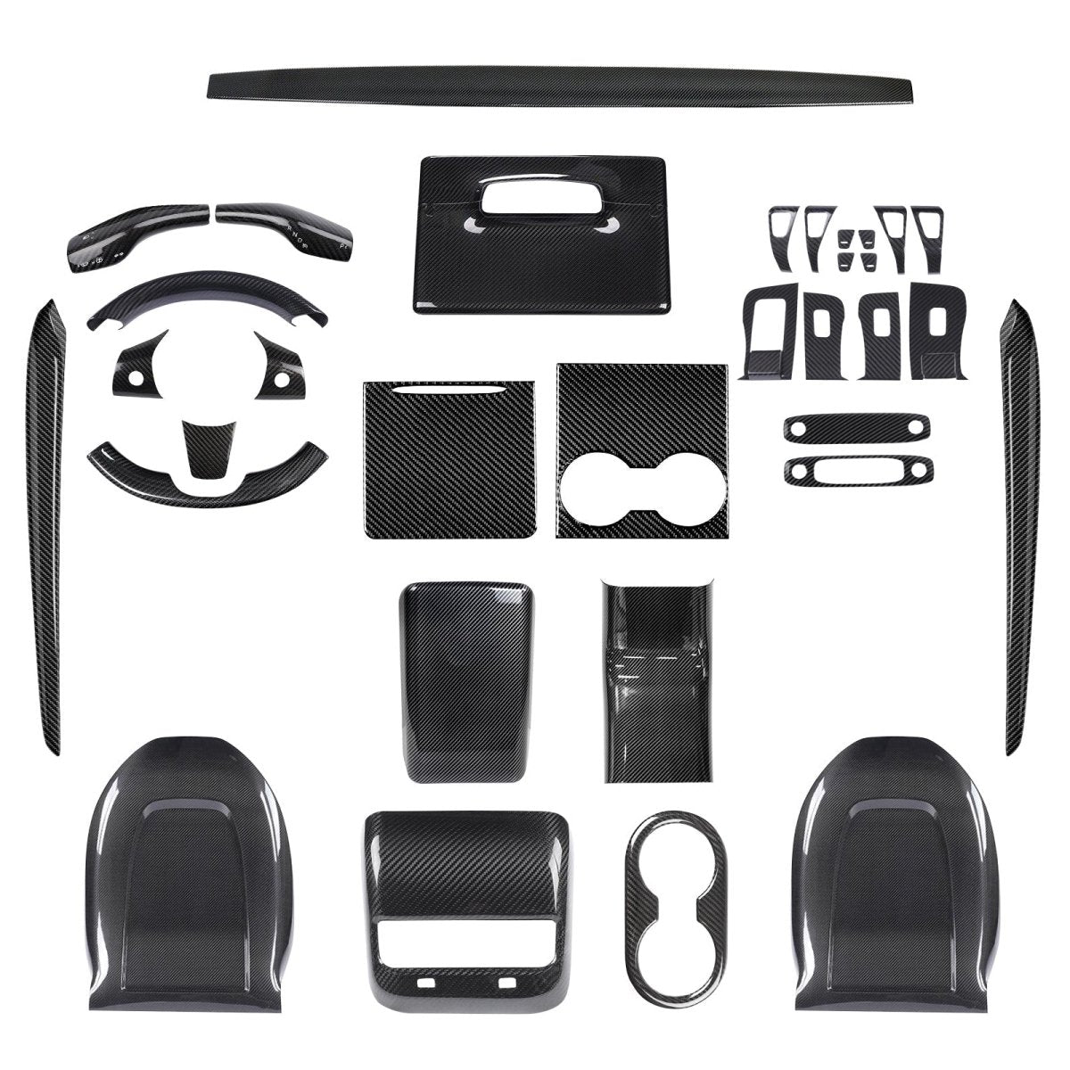 Real Carbon Fiber Interior Mods Wrap Kit for Tesla Model 3 / Y