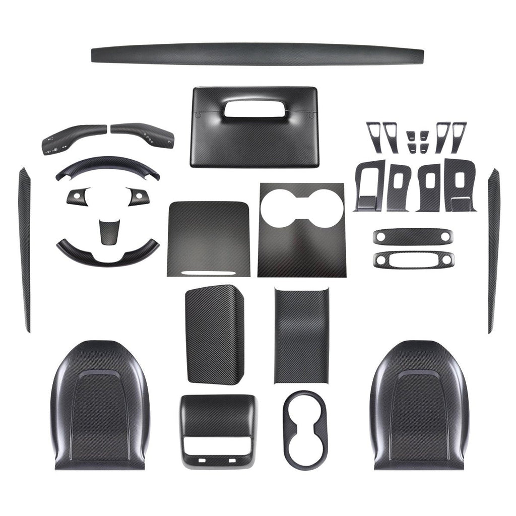 Real Carbon Fiber Interior Mods Wrap Kit for Tesla Model 3 / Y