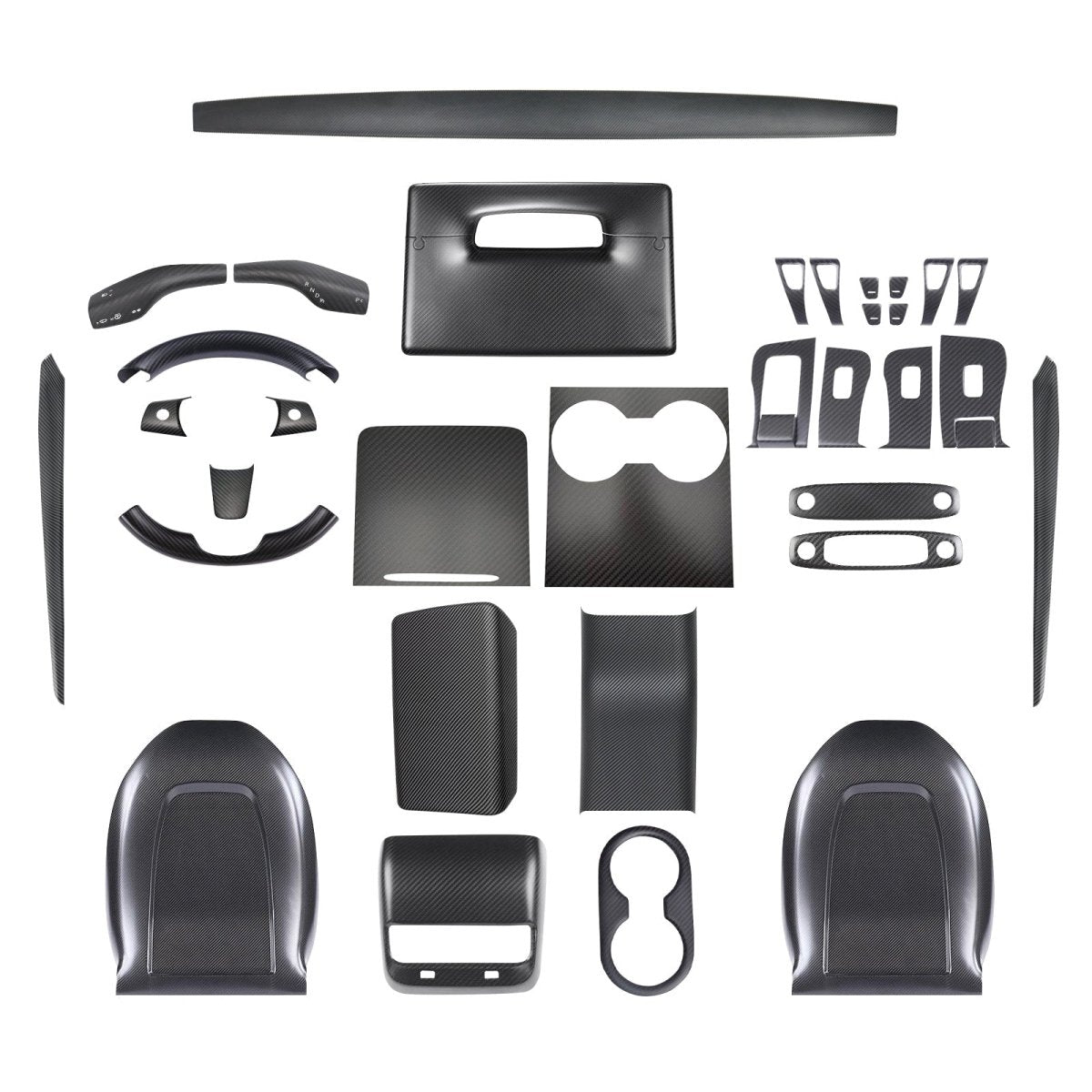 Real Carbon Fiber Interior Mods Wrap Kit for Tesla Model 3 / Y