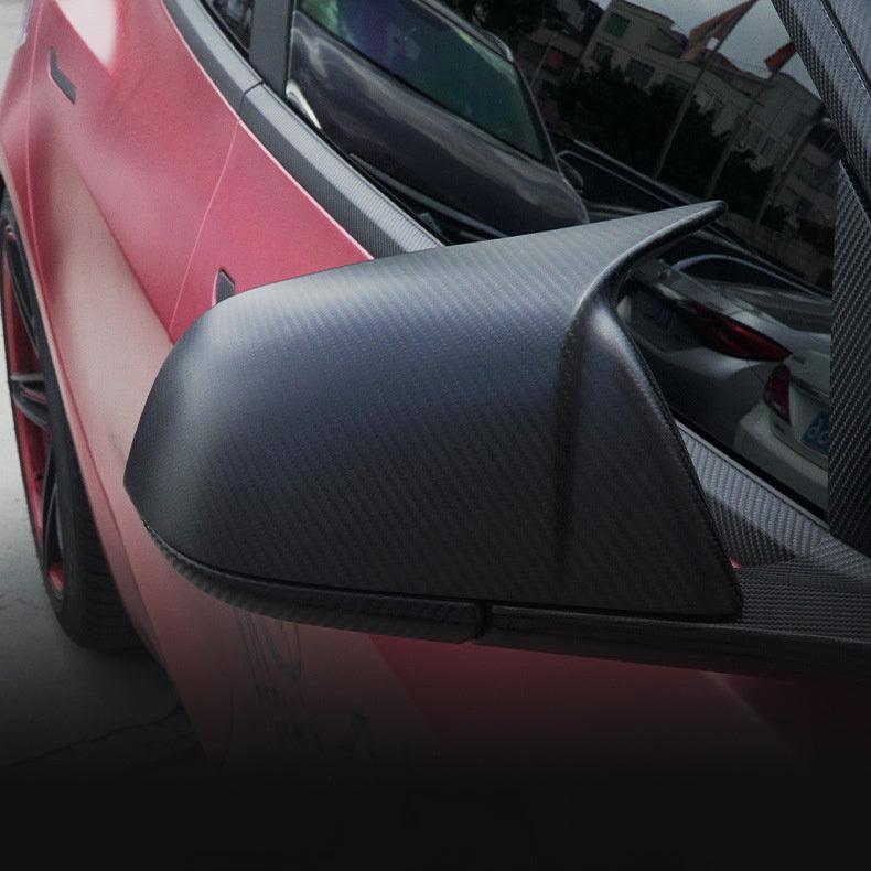 [Real Carbon Fiber] Model 3 GT Style Side Mirror Cover, Rear View Mirrors Cover Cap (2 Pcs) for Tesla(2017-2025)