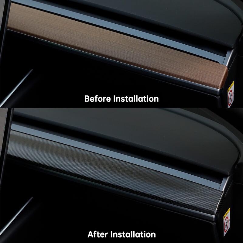 [Real Carbon Fiber] Model 3 / Y Dashboard Cover Center Consoles Dash Covers Cap (2017-2023)