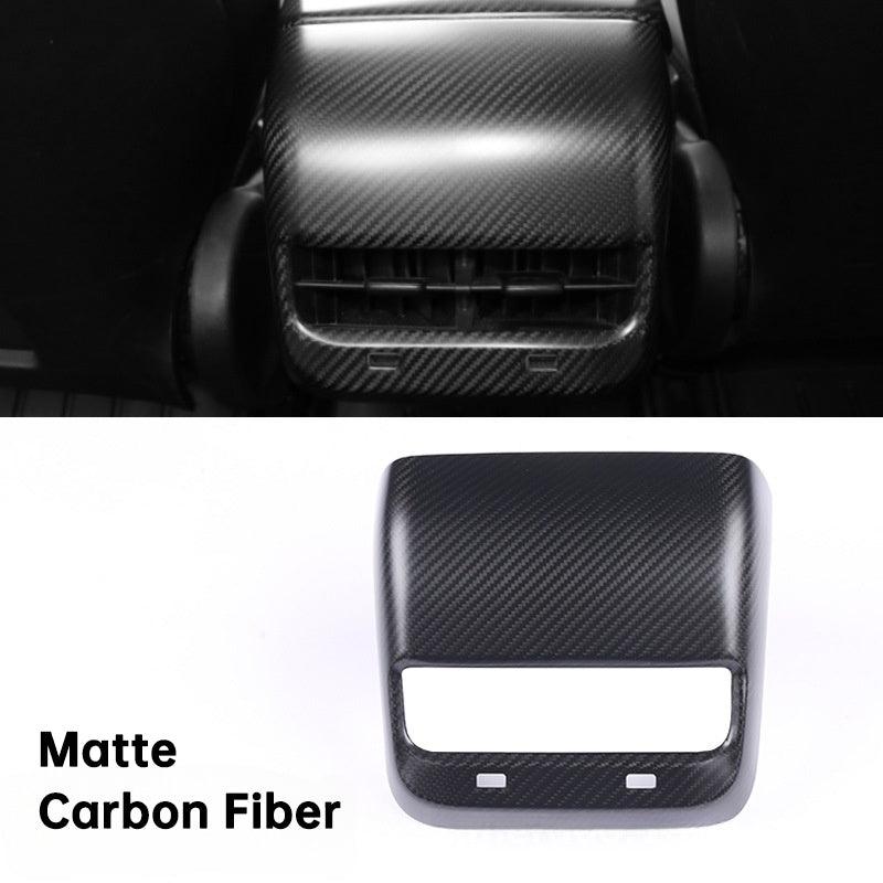 [Real Carbon Fiber] Model 3/Y Backseat Vent Overlay, Center Console Wrap Cover (2017-2023)