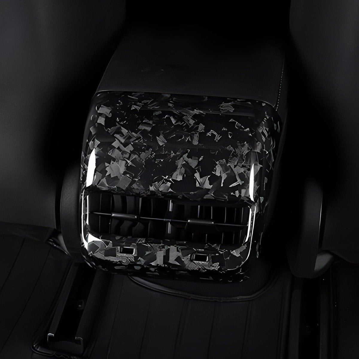 [Real Carbon Fiber] Model 3/Y Backseat Vent Overlay, Center Console Wrap Cover (2017-2023)