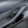 [Real Carbon Fiber] Model 3/Y Door Window Switch Cover, Door Switch Wrap Overlay (12 Pcs)