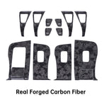 [Real Carbon Fiber] Model 3/Y Door Window Switch Cover, Door Switch Wrap Overlay (12 Pcs)