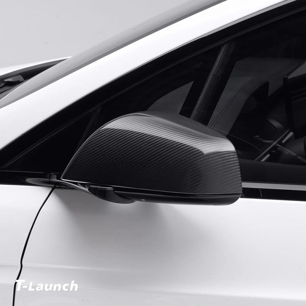 [Real Carbon Fiber] OEM Rear View Mirror Covers (1 Pair) for Tesla Model X 2021+