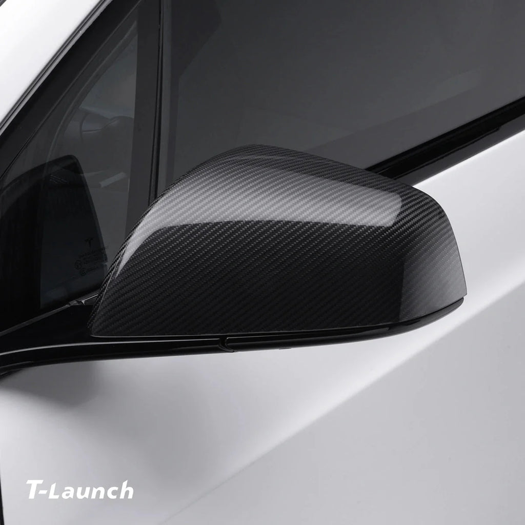 [Real Carbon Fiber] OEM Rear View Mirror Covers (1 Pair) for Tesla Model X 2021+