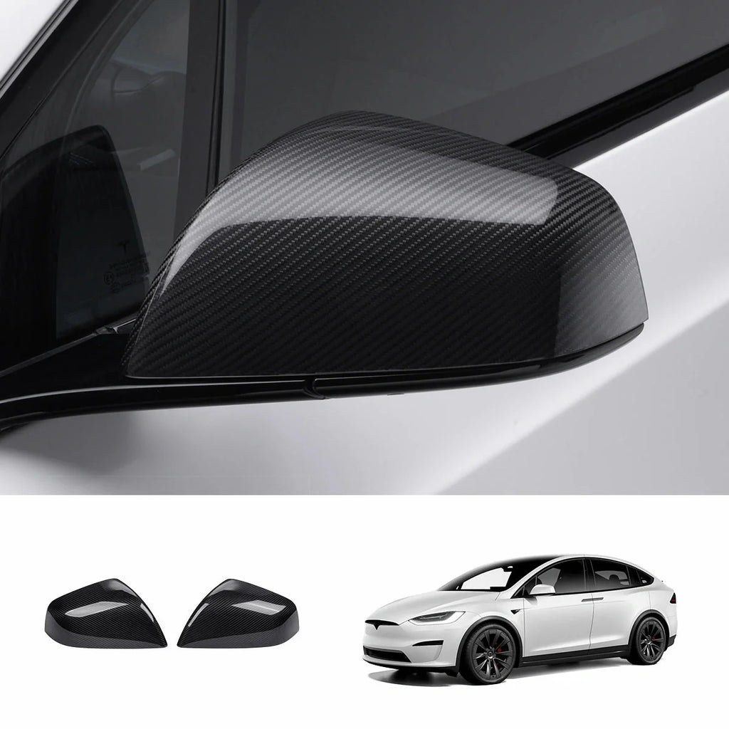 [Real Carbon Fiber] OEM Rear View Mirror Covers (1 Pair) for Tesla Model X 2021+