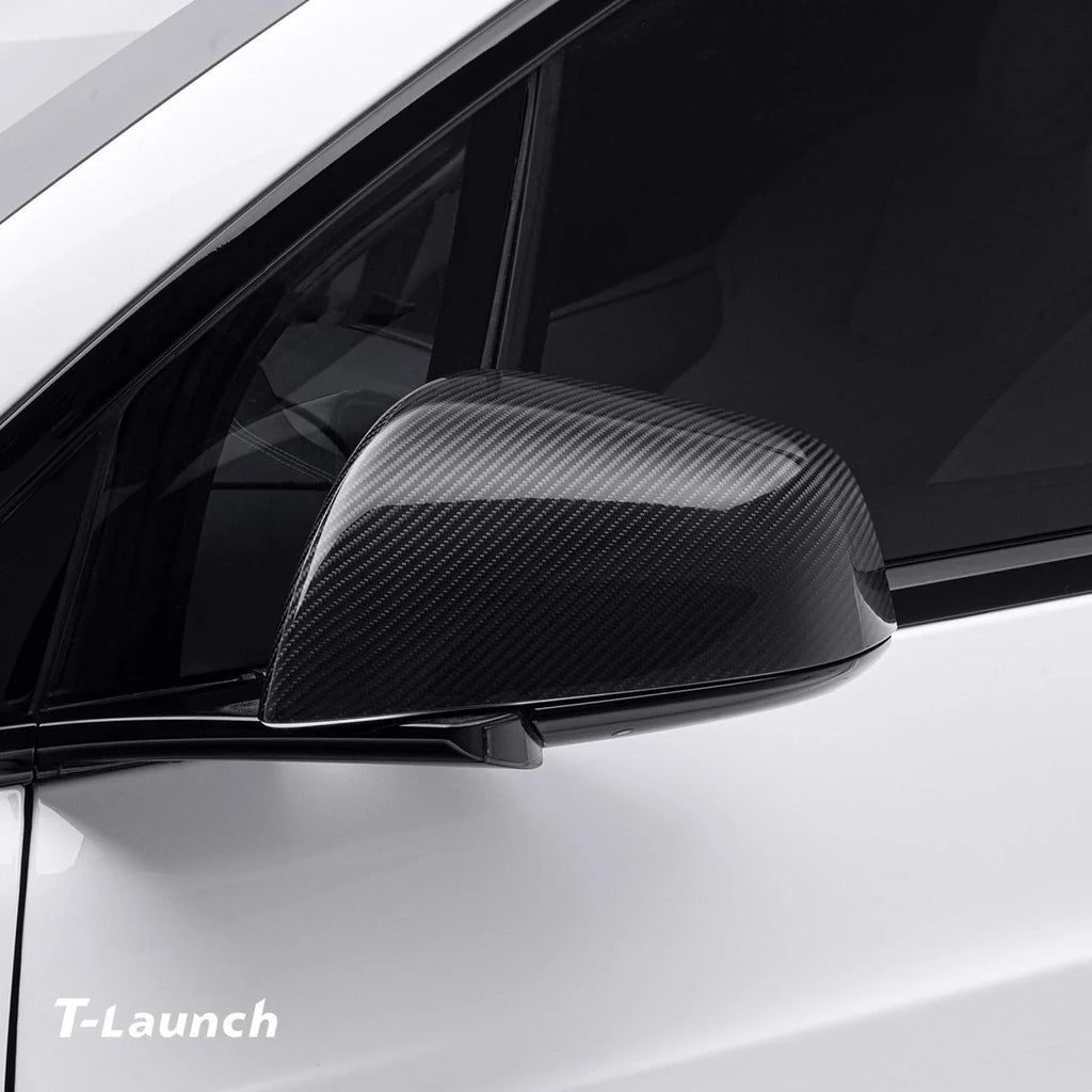 [Real Carbon Fiber] OEM Rear View Mirror Covers (1 Pair) for Tesla Model X 2021+